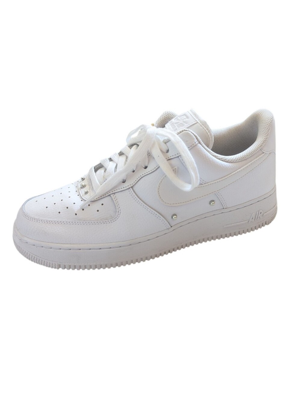 Nike Air Force 1 Low "Pearls" White Sneakers (DQ0231-100) | Size 12
